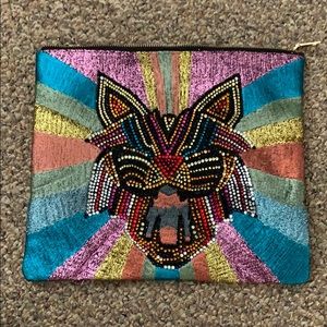 Steve Madden beaded soft clutch